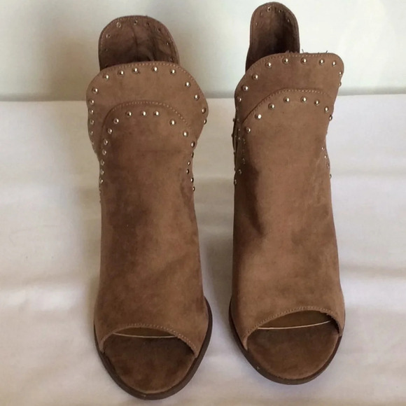 NWT Report Tan Studded Open-Toe Booties Size 10 - Picture 4 of 10
